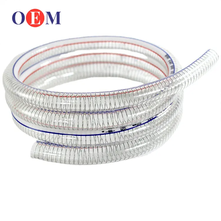 Nhà cung cấp Trung Quốc gia cố xoắn ốc trong suốt ống hút PVC dây thép ống