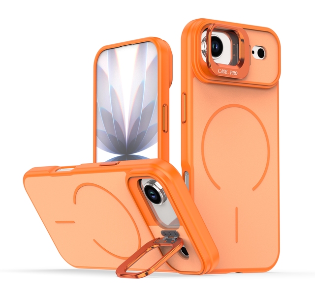 Popular PC TPU Hybrid Matte Magnetic Phone Case for iPhone 17 16Pro Max 15 14 13 12 17 Air Lens Protective Bracket Back Cases