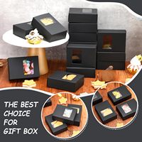 Scatole per Sapone in Carta Kraft Nera con Finestra, Confezione Regalo Rettangolare per Sapone Fatto in Casa, Confezioni per Dolcetti, Imballaggio per Feste