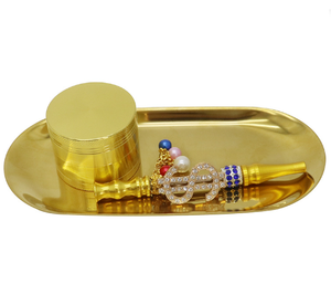 Narguilé Shisha conseils 50MM en alliage de Zinc herbe broyeur métal acier inoxydable plateau roulant fumer Accessroeis boîte ensemble fumer ensemble - Product Image 1