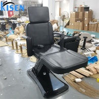 KISEN - Camilla de Masaje de Cuero de Lujo Moderna para Salón de Belleza, Eléctrica, Ajustable, Plegable, Portátil, con 2 Motores, para Hotel, Escuela, Sala de Estar