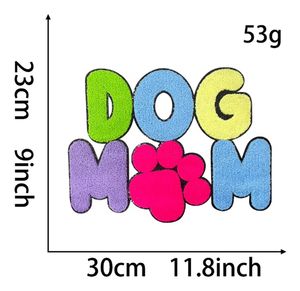 Parche de Chenilla Bordado Termoadhesivo de Gran Tamaño para el Día de la Madre, con la Leyenda 'Dog Mom', para Café - Product Image 2