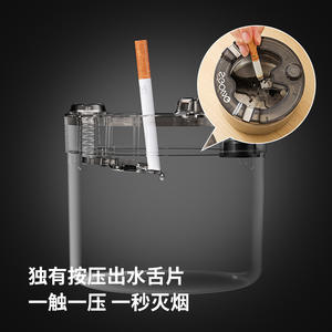 Cenicero de Escritorio Metálico Plateado Redondo para Oficina, Extintor de Cenizas Automático, a Prueba de Polvo, para Uso Doméstico - Product Image 2