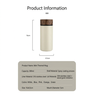 Mini <span class=keywords><strong>thermos</strong></span> isotherme promotionnel en acier inoxydable anti-fuite, bouteille d'eau 300 ml avec logo personnalisé, prix usine, livraison rapide - Product Image 3