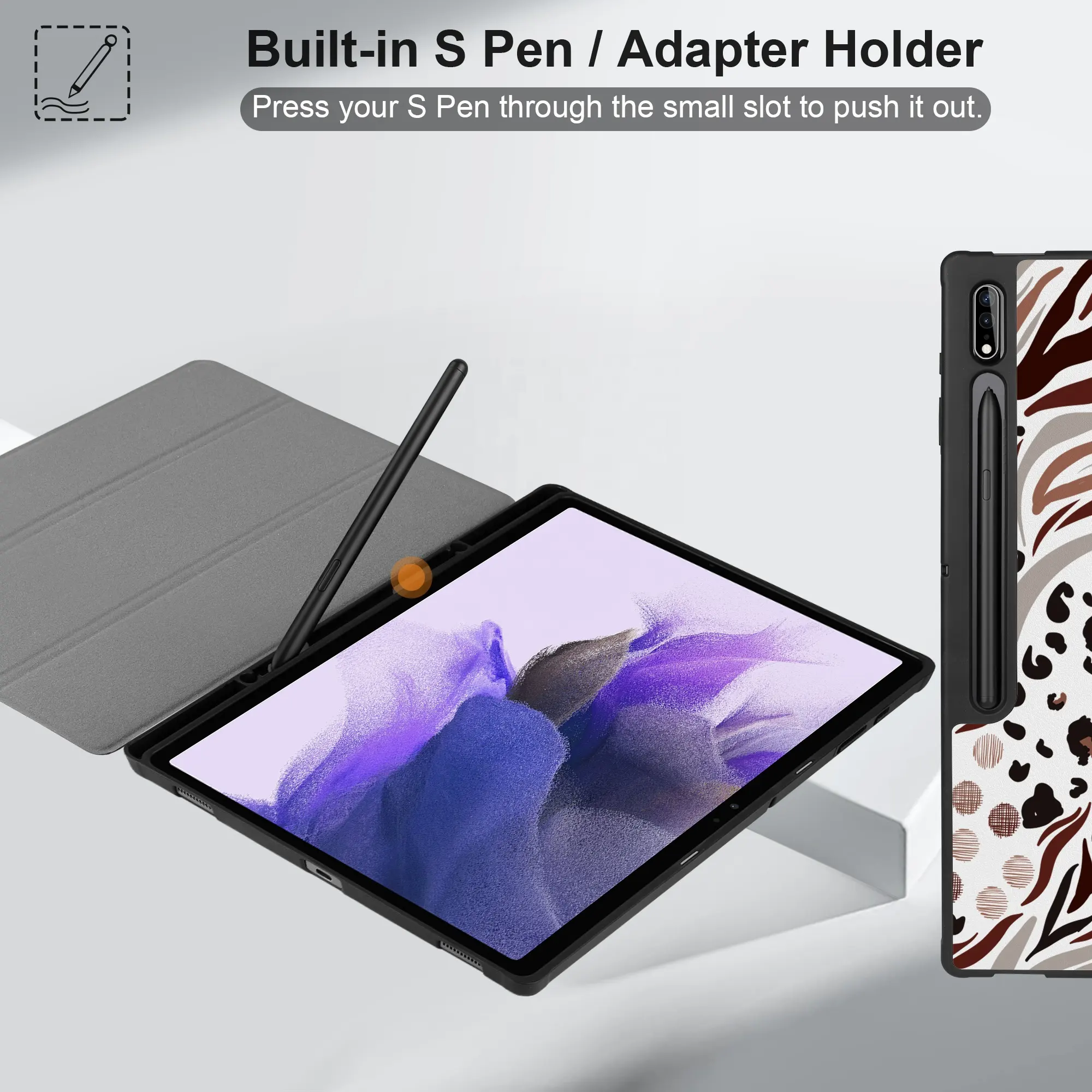 펜 홀더가 내장 된 삼성 갤럭시 S9 Ultra용 충격 방지 3 중 태블릿 커버 케이스