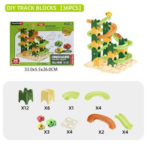 Early Educational Toys Building Block Dinosaur Runs Building Block Sets <b>Ball</b> Slide <b>Track</b> Educational Toys for Kids - Product Image 5