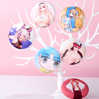 Insigne en fer blanc en peluche japonais personnalisé épingles de personnage d'anime insignes à rabat doux moelleux épingles de mouvement d'anime insignes de bouton en fer blanc