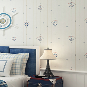Estilo Mediterráneo dibujos animados velero habitación de los niños papel tapiz autoadhesivo dormitorio estudio Fondo pared decoración papel tapiz - Product Image 3