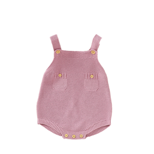 Haute qualité doux coton été sans manches combinaisons barboteuses décontracté nouveau-né bébé tricoté vêtements pour bébé filles - Product Image 1