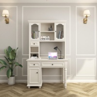 Bureau d'angle en L moderne et minimaliste avec étagère, en bois blanc, avec tiroirs de rangement, table compacte pour ordinateur portable, salon