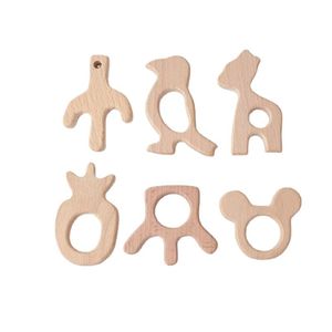 Wooden Animal <b>Baby</b> Teething Toys Bear Rabbit Horse Fox <b>Pacifier</b> Round Natural Beech Wood 0 To 24 Months Unisex Soft Toy - Product Image 1