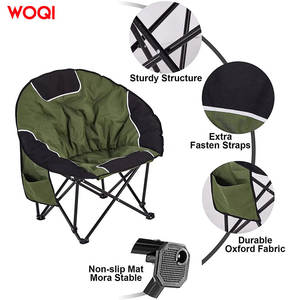 เก้าอี้พับได้สำหรับตั้งแคมป์กลางแจ้ง Woqi สีเขียวมะกอก ผ้า Oxford โครงเหล็ก พกพาสะดวก ใช้ได้ในสวน - Product Image 1