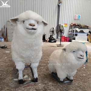 Personalizable tamaño <span class=keywords><strong>real</strong></span> Animatronic Animal cabra lindo realista Merino oveja estatua con piel <span class=keywords><strong>Real</strong></span> para la decoración de la granja - Product Image 4