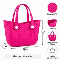Sac de plage EVA lavable pour les vacances, panier de plage imperméable, sac à main de voyage grande capacité, fourre-tout d'été tendance pour femme