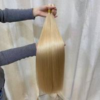 Extensions de cheveux vierges lisses de 40 pouces en gros, 613 blond russe, cuticules alignées, mèches de cheveux humains bruts, fournisseur