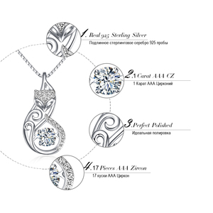 RINNTIN SN53 женские ювелирные изделия оптом S925 Стерлинговое Серебро лисы животные педант ожерелья - Product Image 2