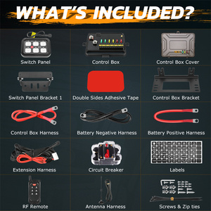 Panel Saklar Universal <span class=keywords><strong>6</strong></span> Gang 12v dengan Kontrol Aplikasi dan Remote RF untuk Aksesoris Mobil UTV ATV - Product Image 2