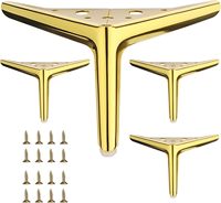12cm Glänzende Goldene Metallmöbelbeine, 4er-Set, DIY-Ersatz für Schrankbeine, Sofabeine, Waschtischbeine