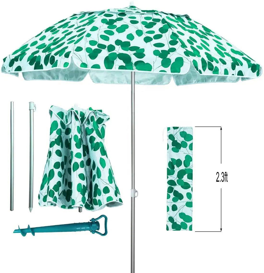 China barato 3 plegable al aire libre paraguas de playa puede imprimir anuncios con bolsa