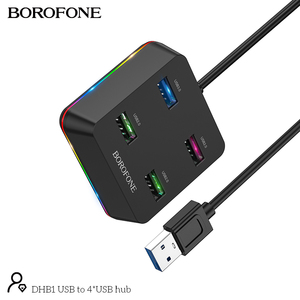 Hub USB 3.0 Borofone OEM DHB1 0.3M con 4 Porte USB, Adattatore USB Colorato Lampeggiante - Product Image 4