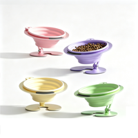 Gamelle surélevée portable pour animaux de compagnie, pliable, avec support incliné pour le soin du cou, pour l'alimentation et l'eau, idéale pour les voyages en extérieur, chats et chiens