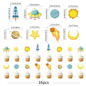 Set per Festa Include Striscione Primo Viaggio Intorno al Sole, Decorazioni Pianeti, Topper per Torta, Decorazioni Compleanno a Tema Spazio - Product Image 5