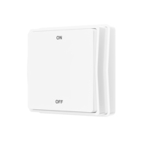 Interrupteur cinétique sans fil auto-alimenté 1/2 voie, indice de protection IP21, certifié CE RoHS pour système de maison intelligente (compatible Alexa Google Home)