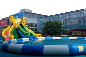 Custom PVC Inflatable Elephant Water <b>Slide</b> Colorful Water Play Equipment for <b>Pool</b> Resort Hotel Commercial Use - Product Image 5