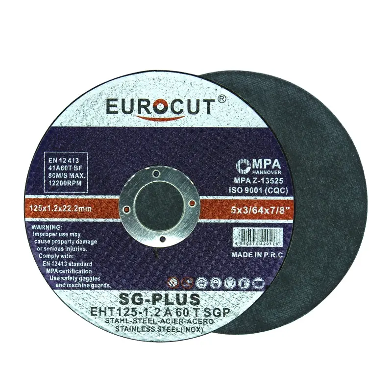 EUROCUT Cutting Wheels Grinding Disc High Speed en12413 Standard Resin Bond Cutting Wheels Size 125mm