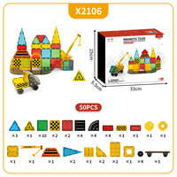 Promotion exceptionnelle : Ensemble de blocs de construction éducatifs pour enfants, tuiles d'apprentissage magnétiques, tuiles de construction en plastique STEM avec aimants