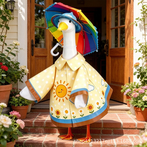 Traje de Lluvia Impermeable Duradero con Diseño de Ganso y Bikini para Decoración de Estatuas de Jardín de 23 Pulgadas, Patrón de Frutas, Todas las Estaciones - Product Image 2