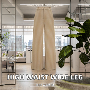 กางเกงขายาวทรงฮาเร็มเอวสูงสำหรับผู้หญิง ระบายอากาศได้ดี กันน้ำ ผ้าโพลีเอสเตอร์ 100% เหมาะสำหรับใส่ทำงานในออฟฟิศ สไตล์มืออาชีพ - Product Image 2