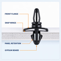 Entretoise de support de circuit imprimé en nylon noir et blanc à clipser, double tête, avec clip de verrouillage à pousser, support de carte de circuit imprimé en plastique