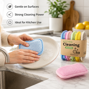 Éponge de nettoyage en microfibre absorbante à double face pour la cuisine domestique, réutilisable, marque privée - Product Image 4