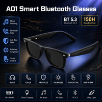 Lunettes connectées intelligentes avec commande vocale IA, étanches IPX-6, fonction d'appel téléphonique, vente en gros directe usine, prise en charge des commandes en gros