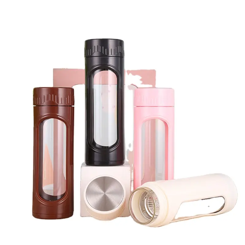Hot Selling Sport infuser water bottle glass and glass water bottle with tea filter