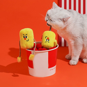 Jouet pour chat en épis de maïs, bâtonnet à mâcher pour le nettoyage des dents et les molaires, avec herbe à chat, ludique - Product Image 2