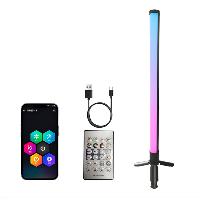 Smart LED Light Triangular Base Modern DIY Desktop Ambient Light 36CM Remote Control Usb Powered Hotel Application Small
