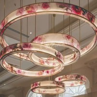 Chingley Lotus LED or lustre télécommande Dimmable grand aluminium personnalisé Non-Standard hôtel/Villa Hall Banquet Hall