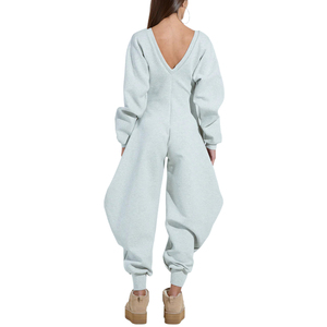 2025 di moda di canale autunno scollo a V a maniche lunghe con spillette <span class=keywords><strong>larghe</strong></span> <span class=keywords><strong>tute</strong></span> <span class=keywords><strong>larghe</strong></span> da donna Casual e calde <span class=keywords><strong>tute</strong></span> - Product Image 3