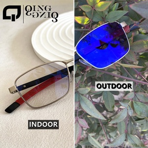 Qingqing, venta al por mayor, gafas fotocromáticas de aleación rectangular para hombres, 2025 UV400, <span class=keywords><strong>lentes</strong></span> que cambian de Color, computadoras azules antirreflectantes - Product Image 2