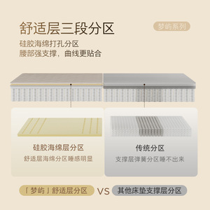 Matelas réglable en fibres d'air 3D pour couples, matelas épais sans colle gauche et droit pour chambre principale M5800 - Product Image 2