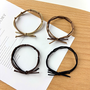 Multi-Loop Knot Hair Tie Nylon Elastic Gentle On Hair Daily Use <b>Light</b> Brown Dark Brown Black - Product Image 1