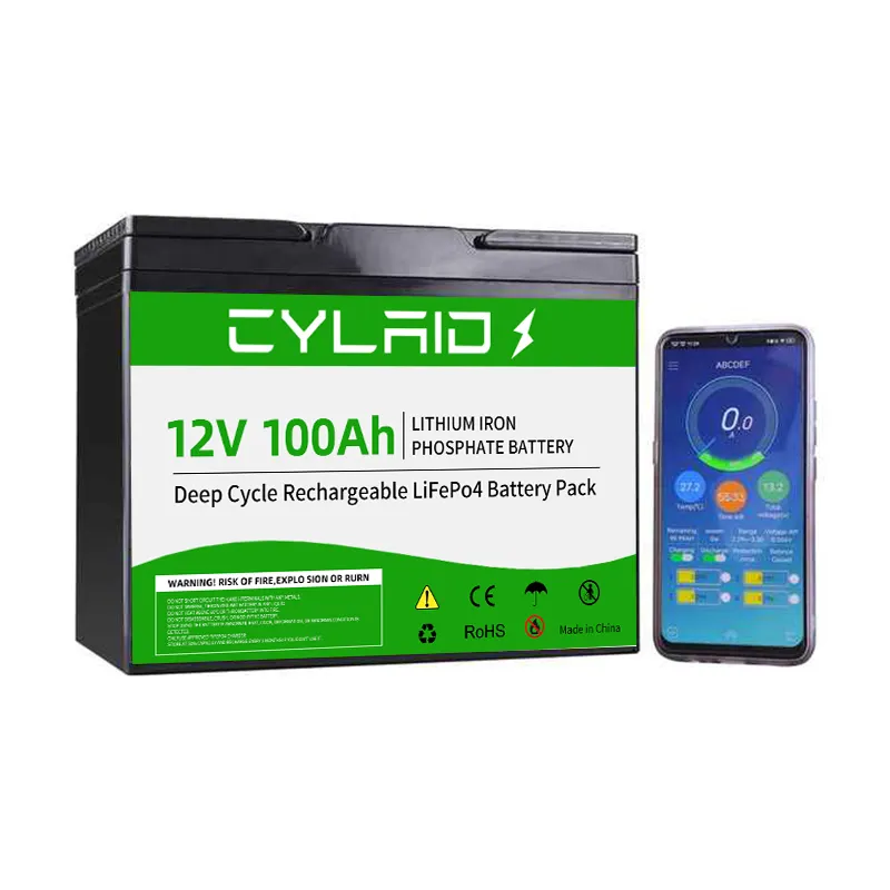 Batterie LiFePo4 rechargeable longue durée Cylaid 12v 300AH 100Ah 200Ah 400Ah Batterie Li-Ion chauffante étanche