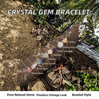 Amazingjewelry Gül Kuvars Kristal Taş Boncuklu Bilezik Vintage Stil Gümüş Kaplama Çok Satan El Zinciri Kalın Doğal