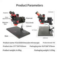 Microscopio Trinocular HD YCS 6558 con Zoom de 6.5-58X para Reparación de Teléfonos Móviles, Placas Base, PCB, CPU, Herramienta de Soldadura, Hecho en Guangdong