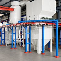 Ligne de revêtement électrostatique en poudre Litone semi-automatique avec cabine de récupération et four pour panneaux en tôle CE
