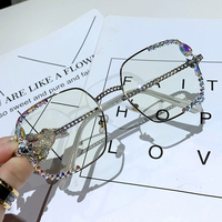 Lunettes serties de diamants Lunettes rondes en métal fini ultra léger Lunettes de myopie vintage Nouvelles lunettes myopes classiques Dioptrie