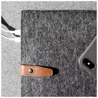 Bolsa de almacenamiento de cubierta de Tablet PC de tamaño personalizado de alta calidad, bolsas organizadoras de fieltro de lana de cuero PU y fieltro de poliéster