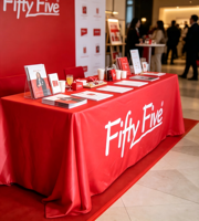 Manteles de Tela Impresos a Todo Color, Cubiertas de Mesa Publicitarias Elásticas Personalizadas para Ferias Comerciales y Eventos